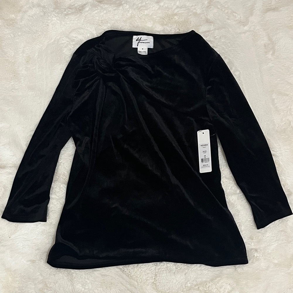 Andrea Jovine Black Velvet Blouse